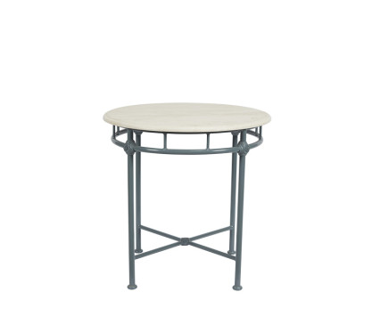 1800 Bistrot Tisch - weiß Tischplatte aus Marmor