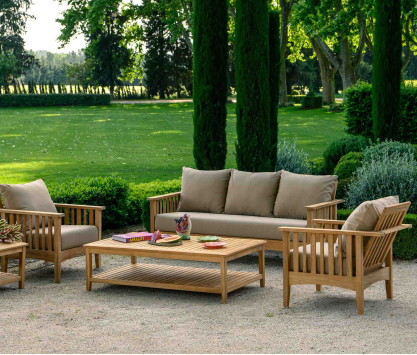 3-Sitzer-Sofa aus Teakholz 3-Sitzer-Sofa aus Teakholz