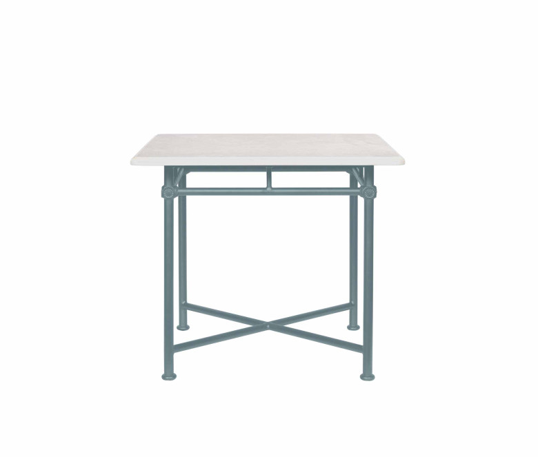 Table carrée 1800 - plateau marbre blanc