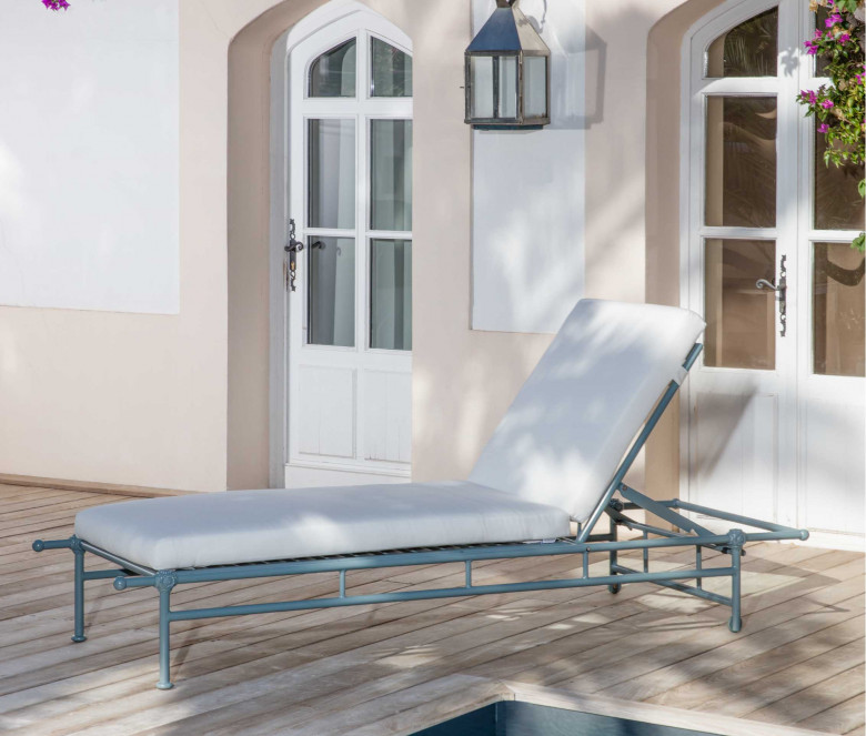 Chaise longue de jardin en aluminium - 1800 BLEU