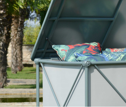 Gartentruhe aus Aluminium – BLAU Gartentruhe aus Aluminium – BLAU