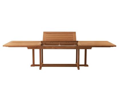 Ausziehbarer Tisch aus Teakholz Ausziehbarer Tisch aus Teakholz