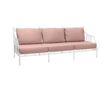 Weißes 3-Sitzer-Sofa aus Aluminium Bamboo