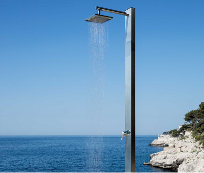 Dusche mit Mischbatterie + Brausekopf Ø 25 cm