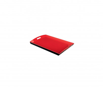 Rot und schwarz lackiertes Tablett großes Modell