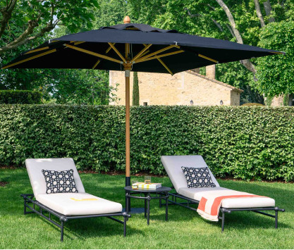 Chaiselongue aus Aluminium für den Garten – SCHWARZ Chaiselongue aus Aluminium für den Garten – SCHWARZ