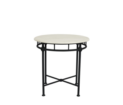 1800 Bistrot Tisch - weiß Tischplatte aus Marmor