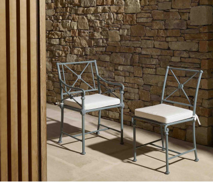 Gartensessel aus Aluminium – BLAU