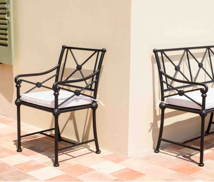 Gartensessel aus Aluminium – SCHWARZ