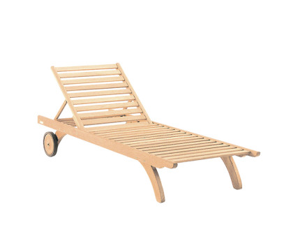 XL-Chaiselongue aus Teakholz