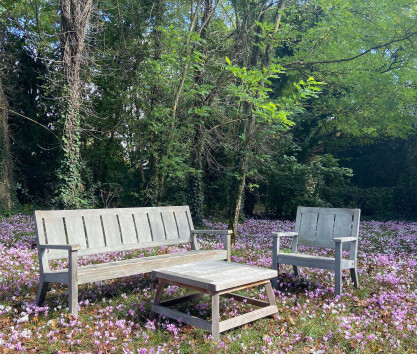 3-Sitzer-Bank aus Teakholz