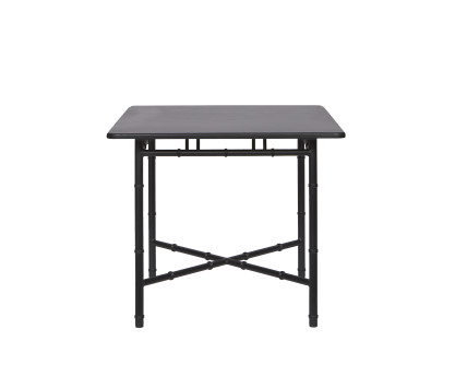 Schwarzer quadratischer Aluminium-Esstisch Bamboo