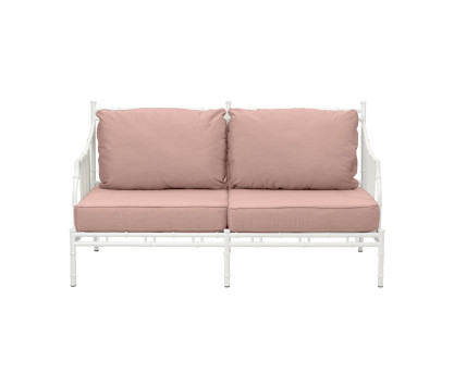 Weißes 2-Sitzer-Sofa aus Aluminium Bamboo