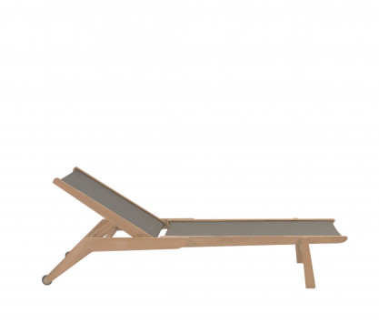 Stapelbare Chaiselongue aus Teakholz Eden in Ecru