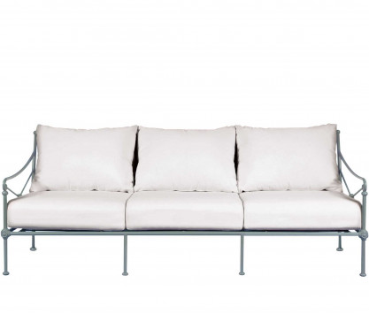 3-Sitzer-Gartensofa aus Aluminium – BLAU