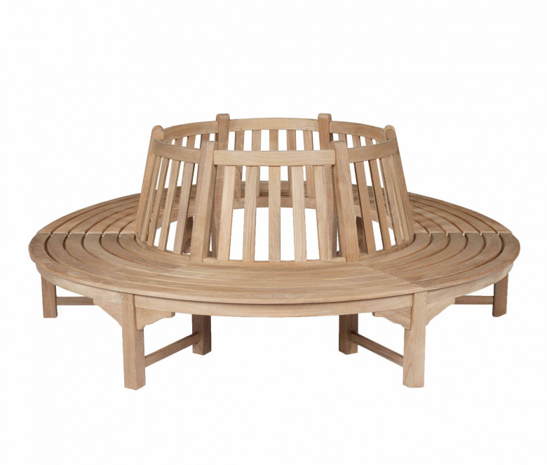 Teak semi-circular bench