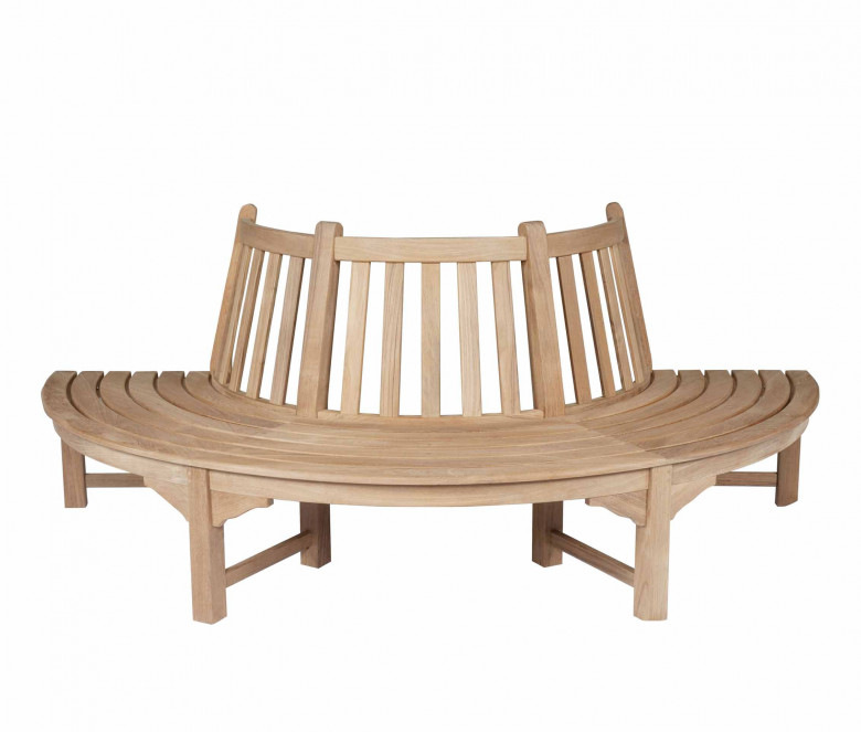 Teak semi-circular bench