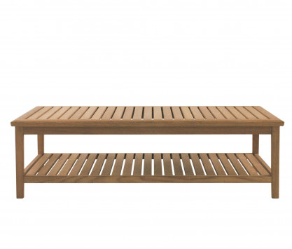 Rectangular teak coffee table 140 cm