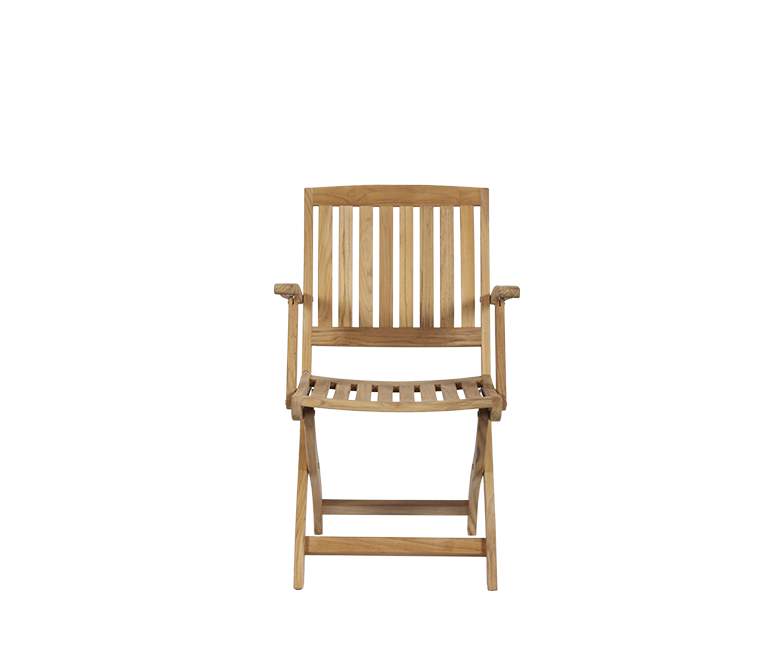 Teak folding armchair