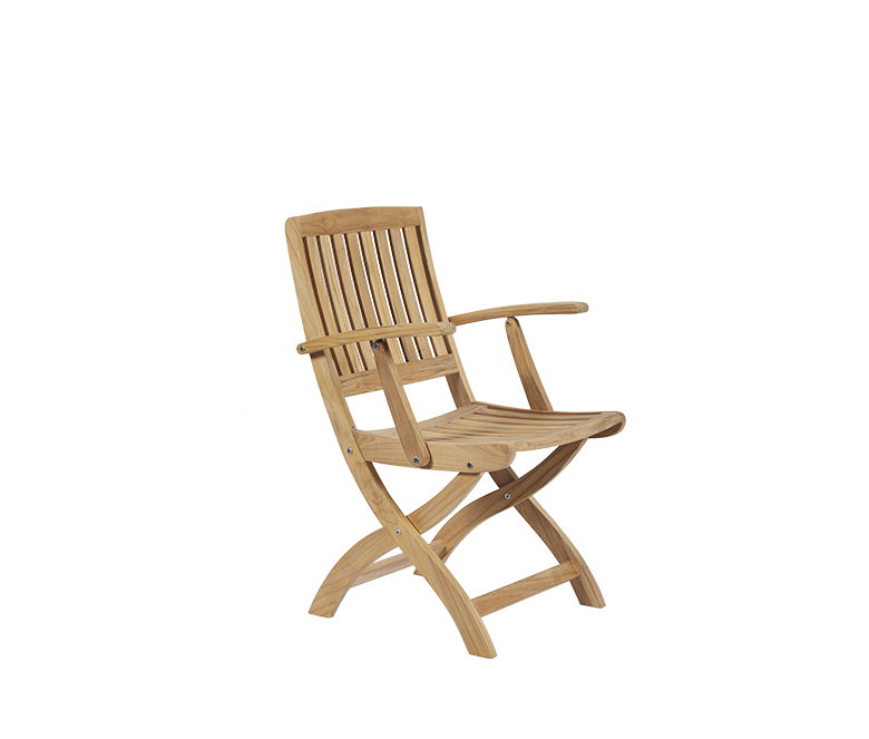 Teak folding armchair