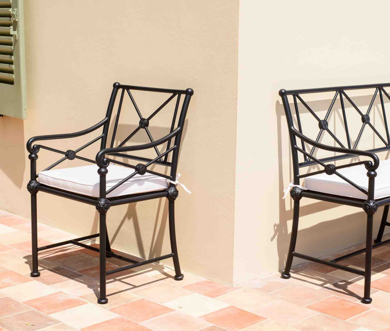 Aluminum armchair - BLACK