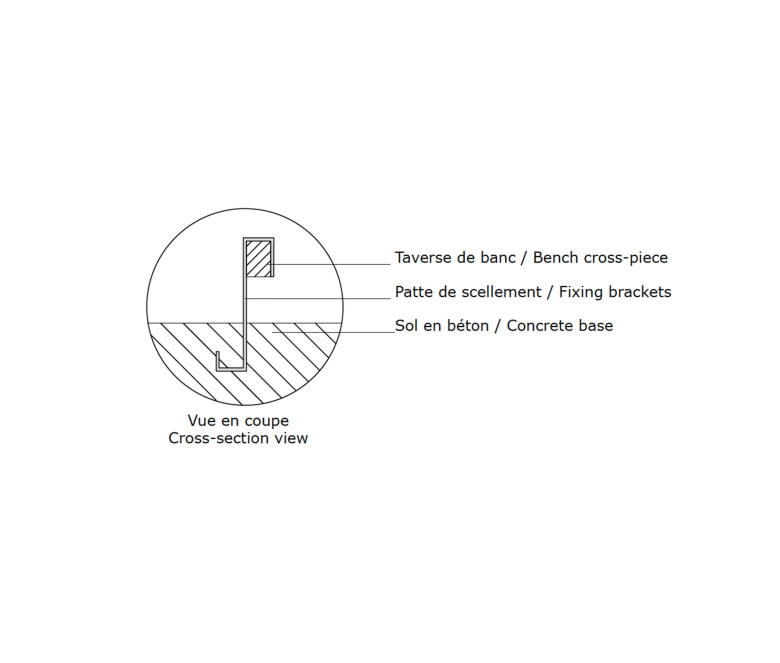 Fixing brackets for bench