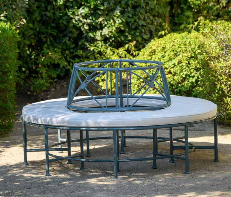 Semi-Circle bench 1800 Blue-grey