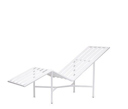 Stainless steel sun lounger- White