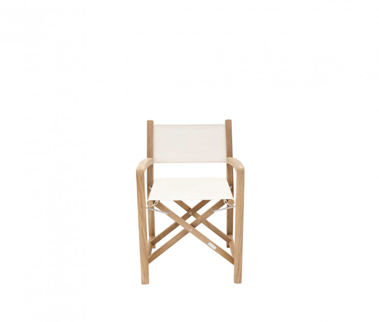 Ecru teak folding armchair