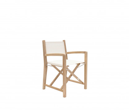 Ecru teak folding armchair