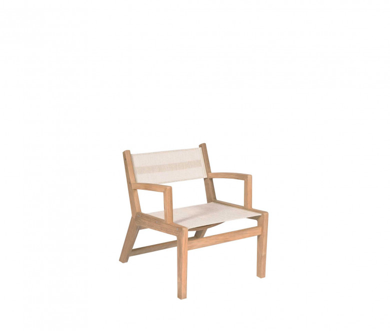 Ecru teak low armchair