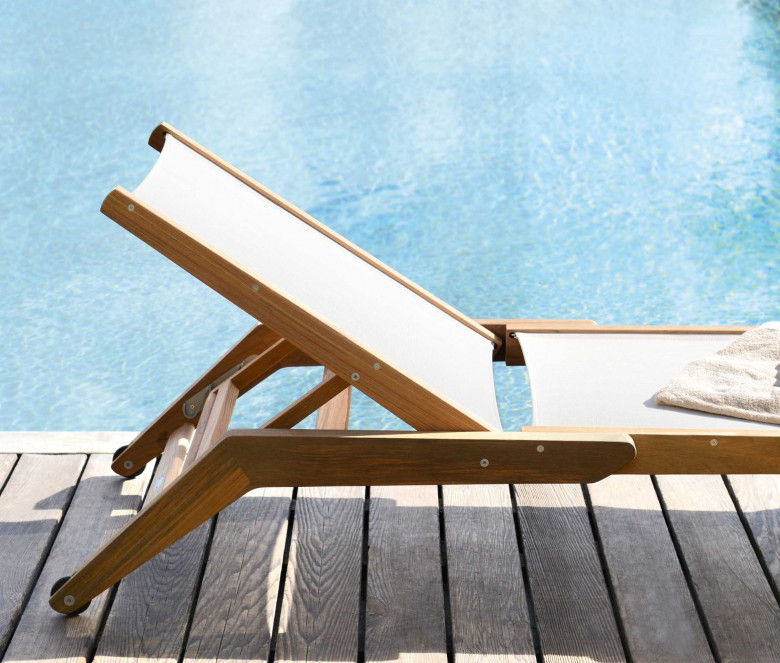 Stackable sun lounger Ecru