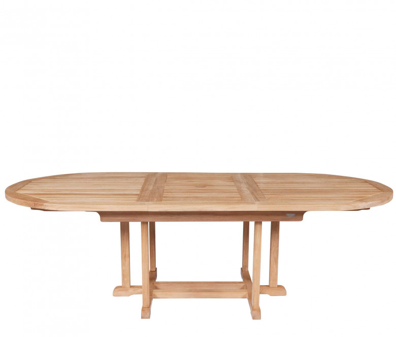 Teak extendable oval table