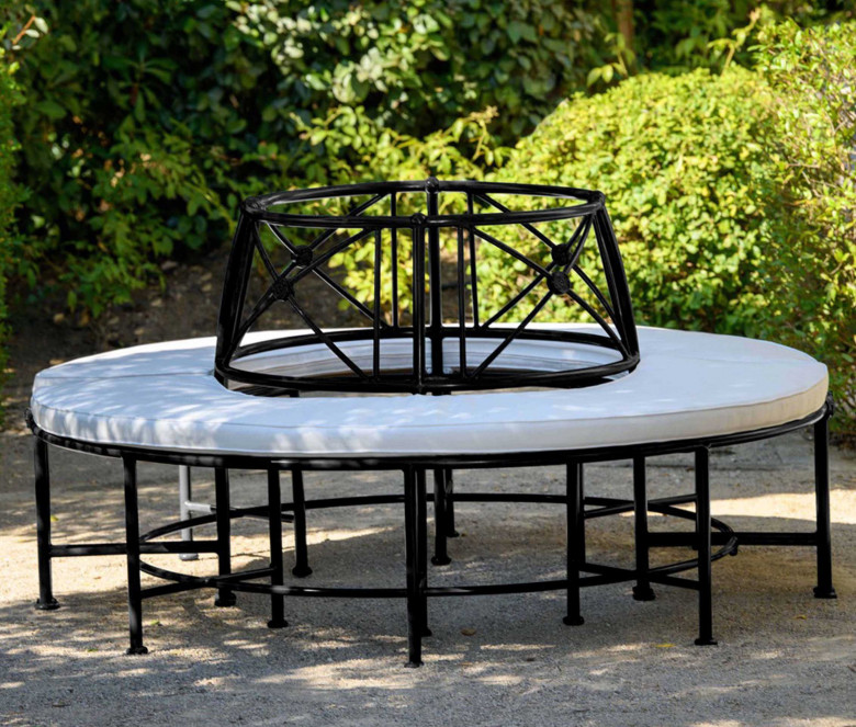 Aluminum semi-circle bench - BLACK