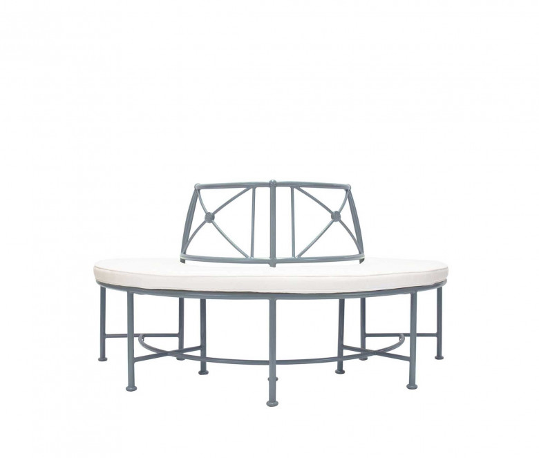 Semi-Circle bench 1800 Blue-grey