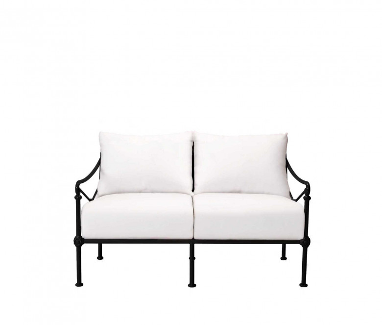 Aluminum two-seater sofa - BLACK