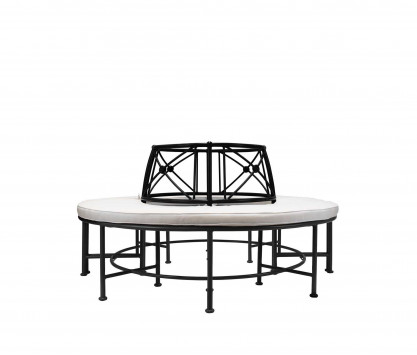 Aluminum semi-circle bench - BLACK