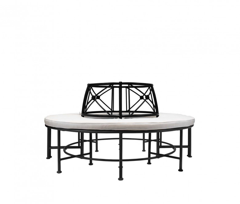 Aluminum semi-circle bench - BLACK