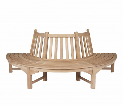 Teak semi-circular bench