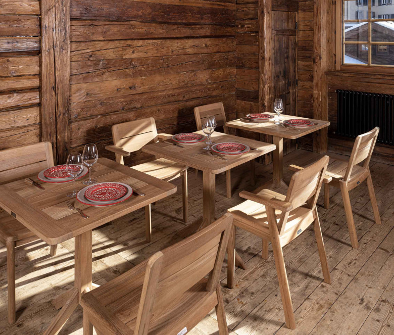 Teak square table