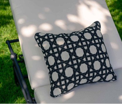 Back rest cushion - Black cane pattern