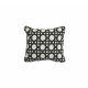 Back rest cushion - Green Thyme cane pattern Coral black