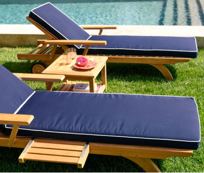 Teak sun lounger tray