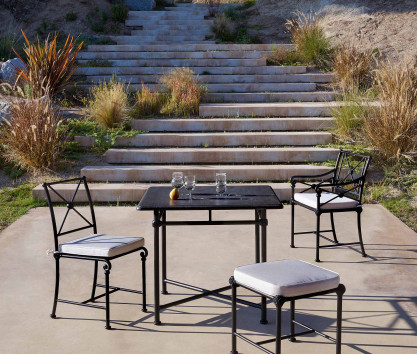 Square table 90 x 90 cm - grey marble top