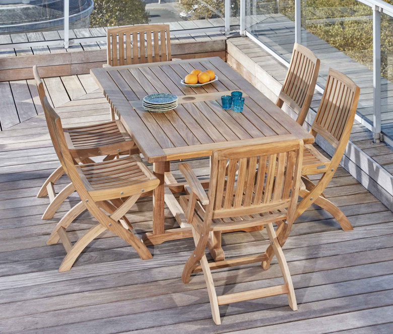 Rectangular teak table