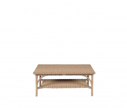 Woven resin low rectangular table