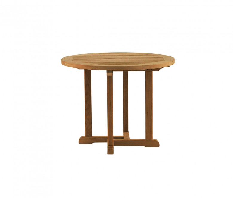 Round Teak Table Ø 90 Cm, Round Teak Outdoor Table And Chairs