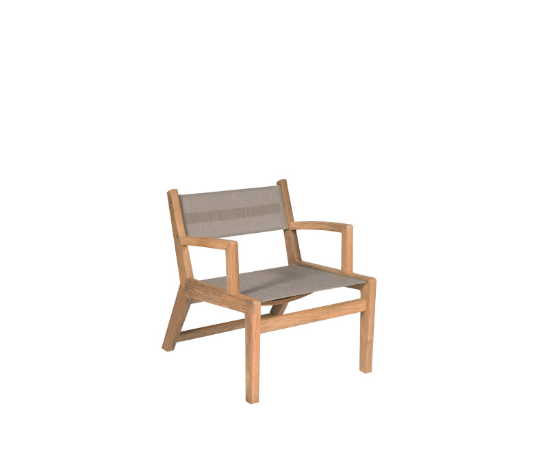 Teak low armchair Eden taupe