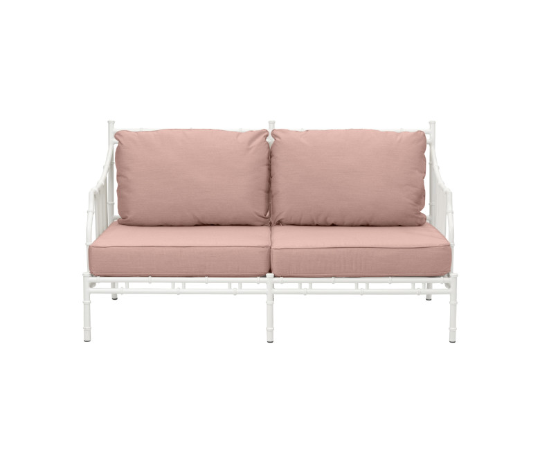 White aluminium 2-seater sofa Bamboo