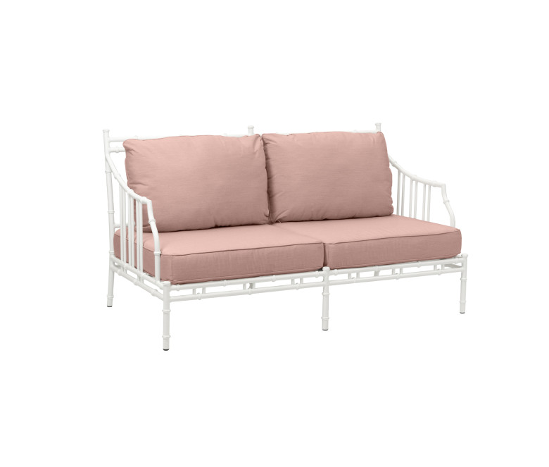 White aluminium 2-seater sofa Bamboo